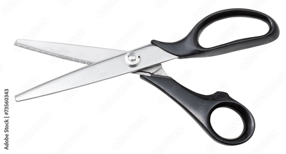 modern pinking scissors with black handles modern pinking scissors with black handles
