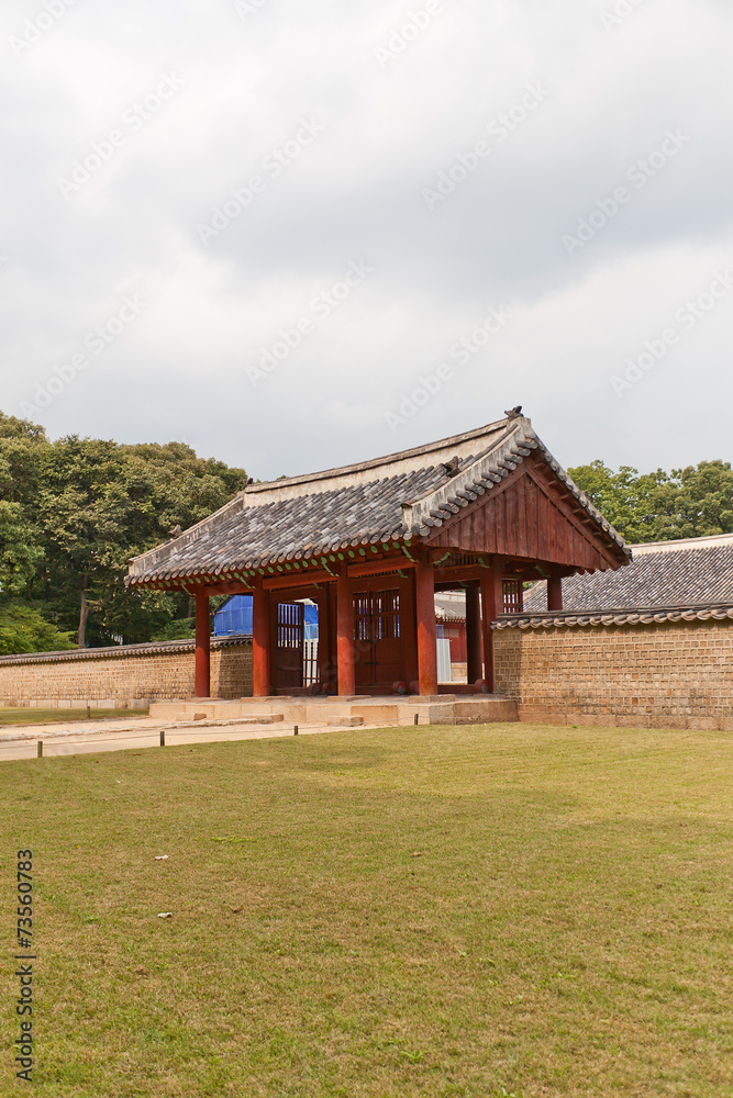 Gate of Yeongnyeongjeon Hall of Jongmyo Shrine in Seoul, Korea Gate of Yeongnyeongjeon Hall of Jongmyo Shrine in Seoul, Korea