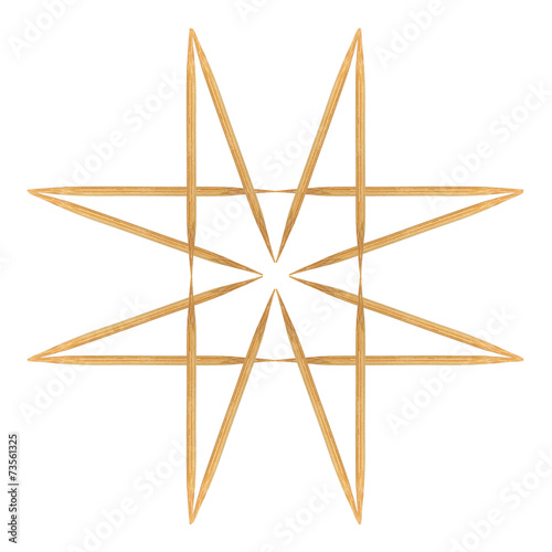 Abstract of Bamboo toothpicks isolated on white background