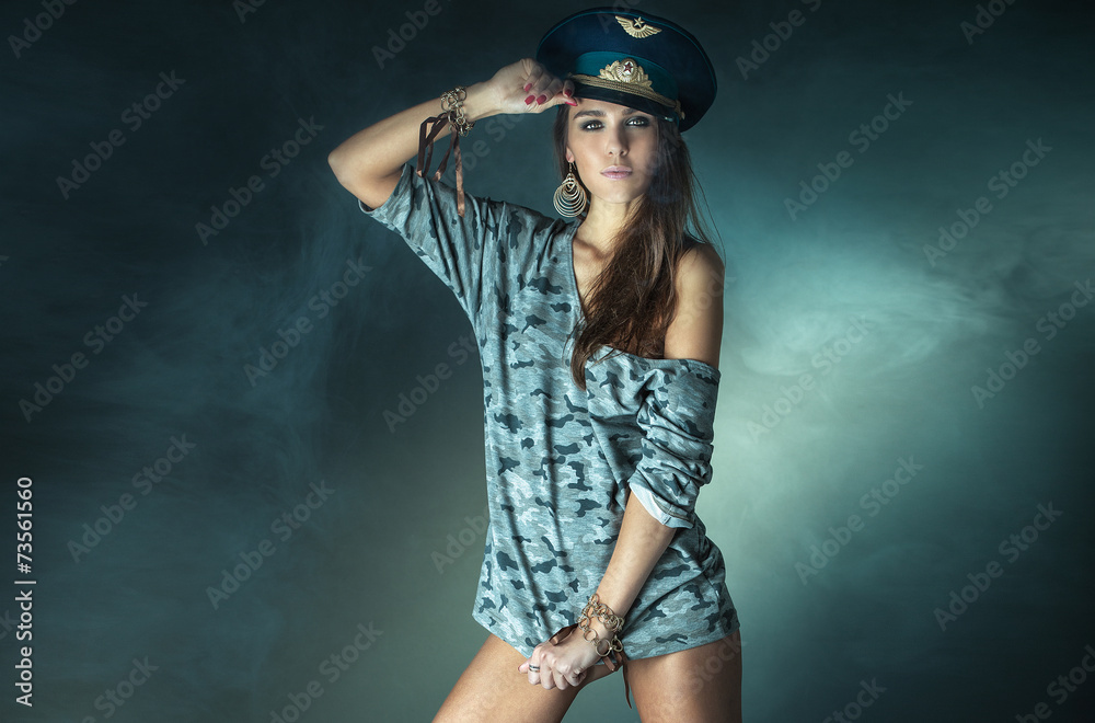 Attractive brunette woman posing