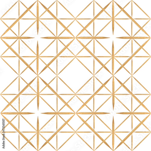 Abstract of Bamboo toothpicks isolated on white background