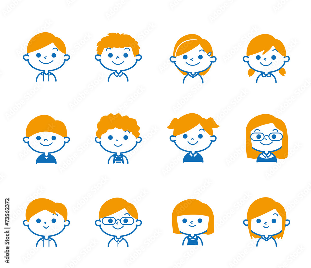 人々　子供 トリコロール