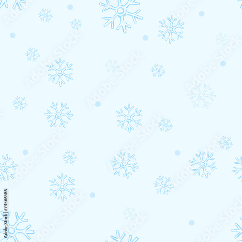 Vector Seamless Winter Pattern Backround of Snowflakes