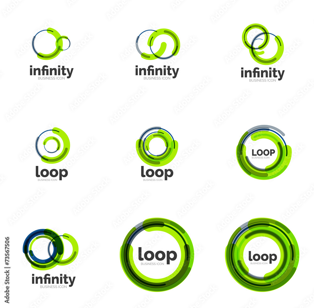 Set of infinity and loop business logos Set of infinity and loop business logos