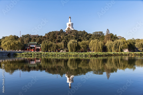 The white tower in Beihai Park photo