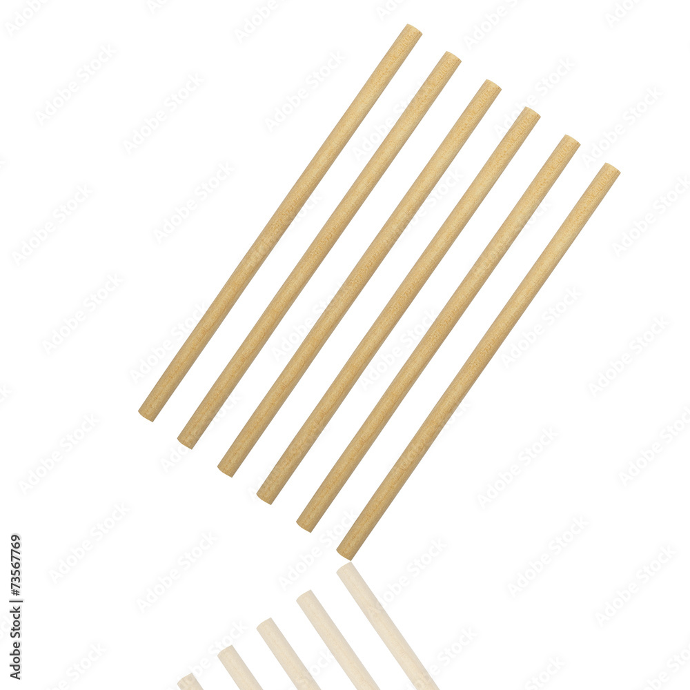 Abstract of round wood stick isolated on white background Abstract of round wood stick isolated on white background