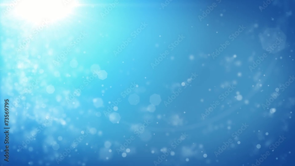 Abstract blue Christmas background with bokeh defocused lights