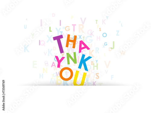 THANK YOU" Letter Collage (card thanks courtesy service)