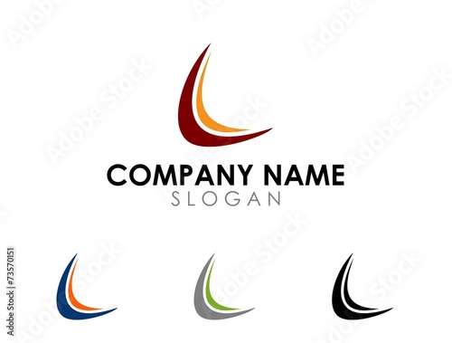 Curve letter L logo template