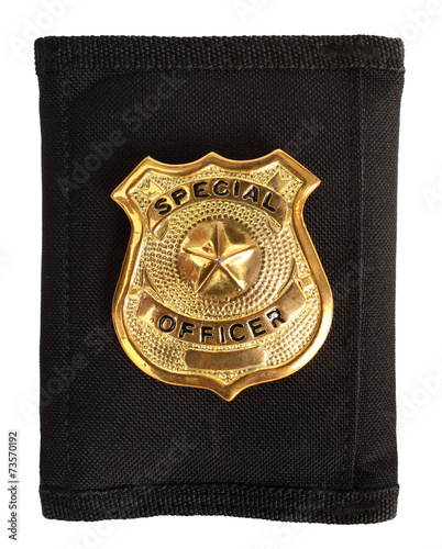 Special officer badge on black futrol