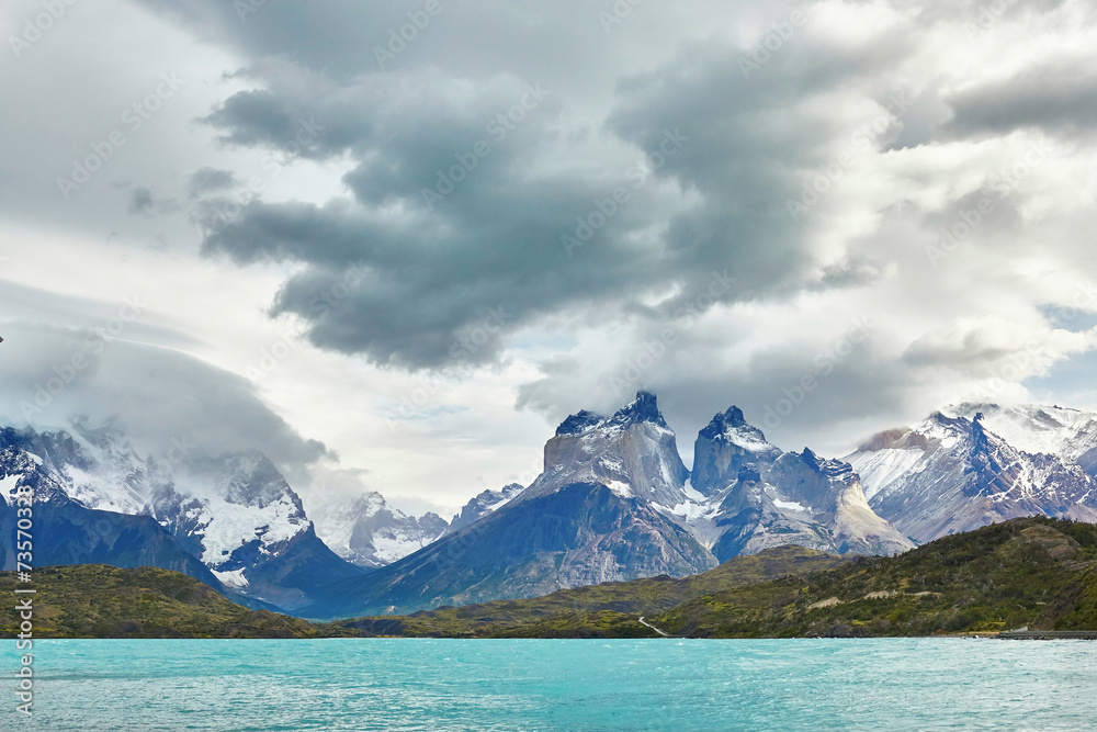 Scenic view of Cuernos del Paine