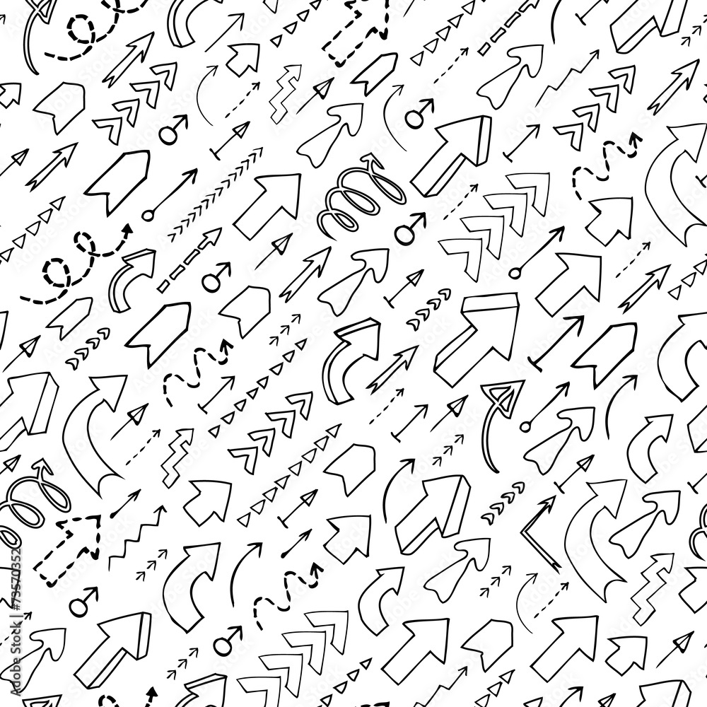Seamless background of hand drawn arrows Seamless background of hand drawn arrows