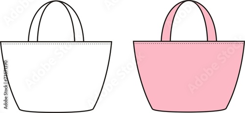 Vector illustration of women's beach bag