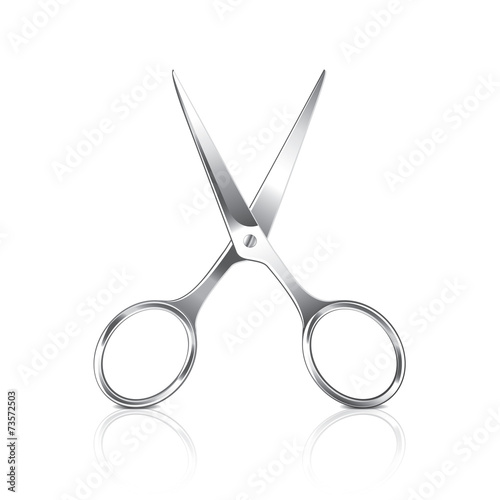 Metal scissors isolated on white vector