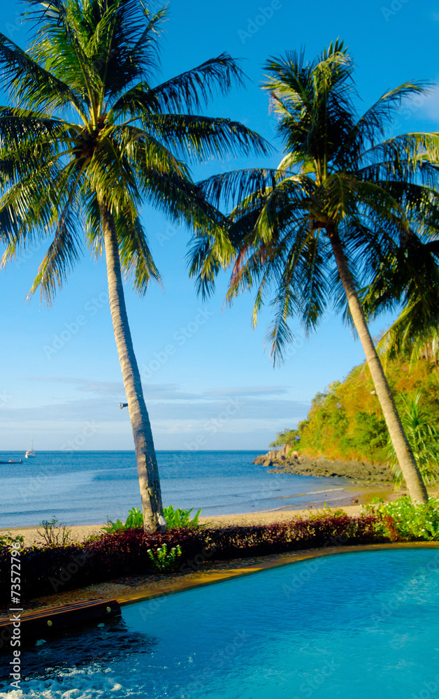 Naklejka premium Paradise Pool Blue Luxury