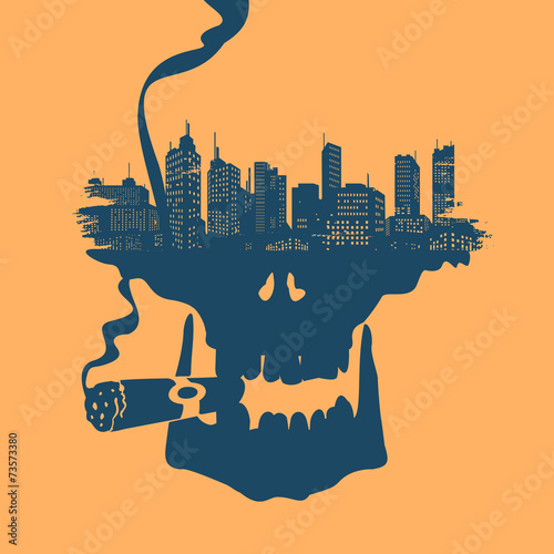 Symbol Skull and city