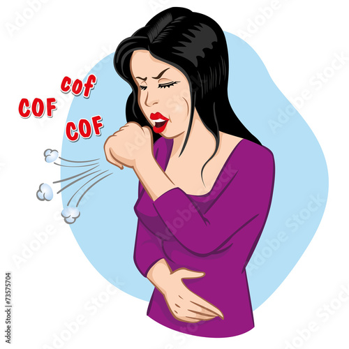 Person woman with cough