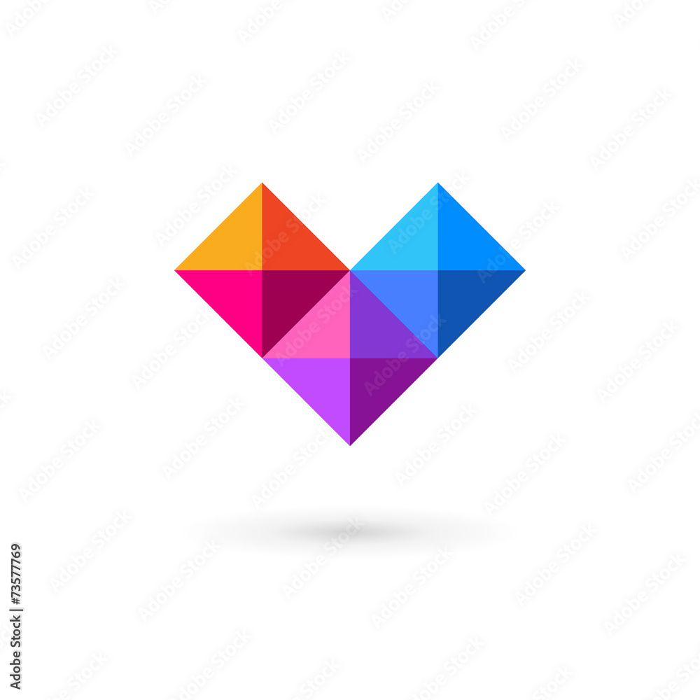 Business design template logo icon with letter V and heart Business design template logo icon with letter V and heart