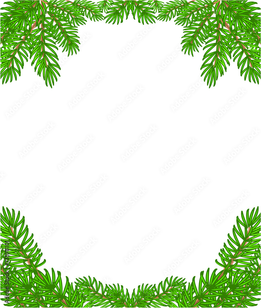 Christmas decoration border On White Background Vector