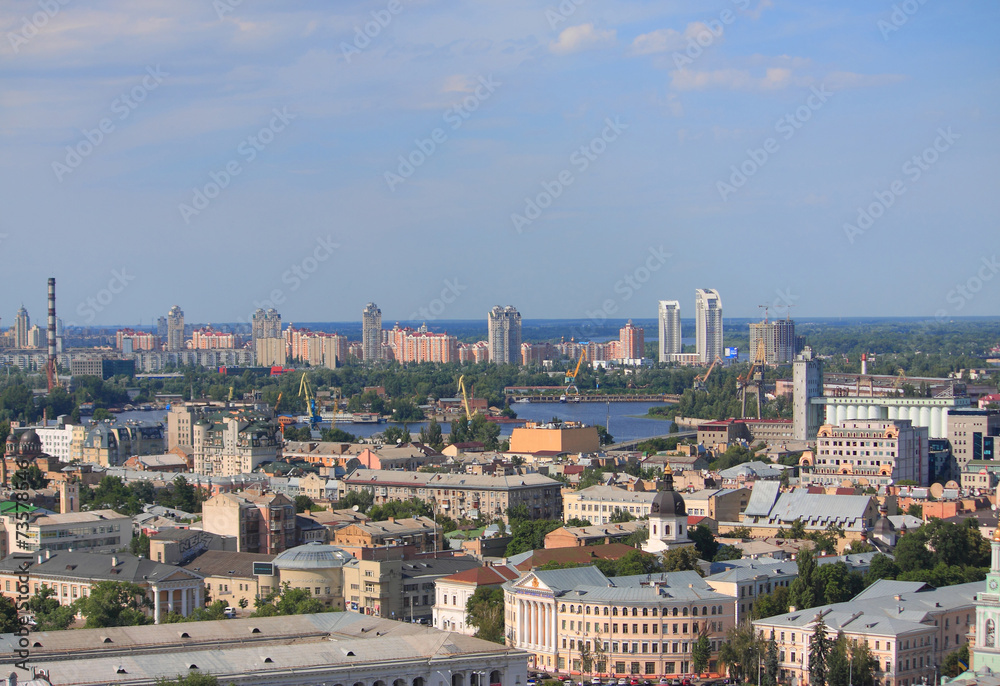aerial view of one district in Kiev
