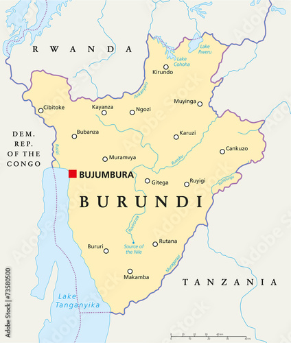 Burundi Political Map photo