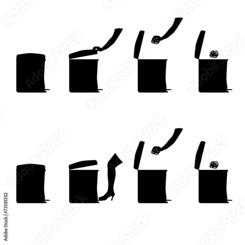 throwing garbage art vector illustration