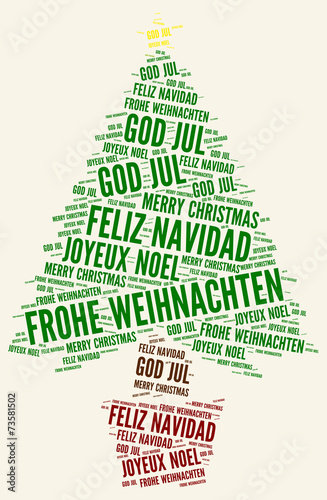 Illustration Grafik Frohe Weihnachten mehrsprachig photo