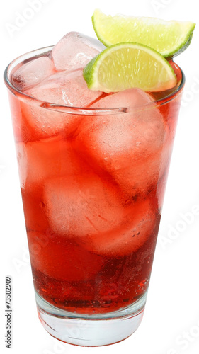 Cocktail with cranberry juice and lime