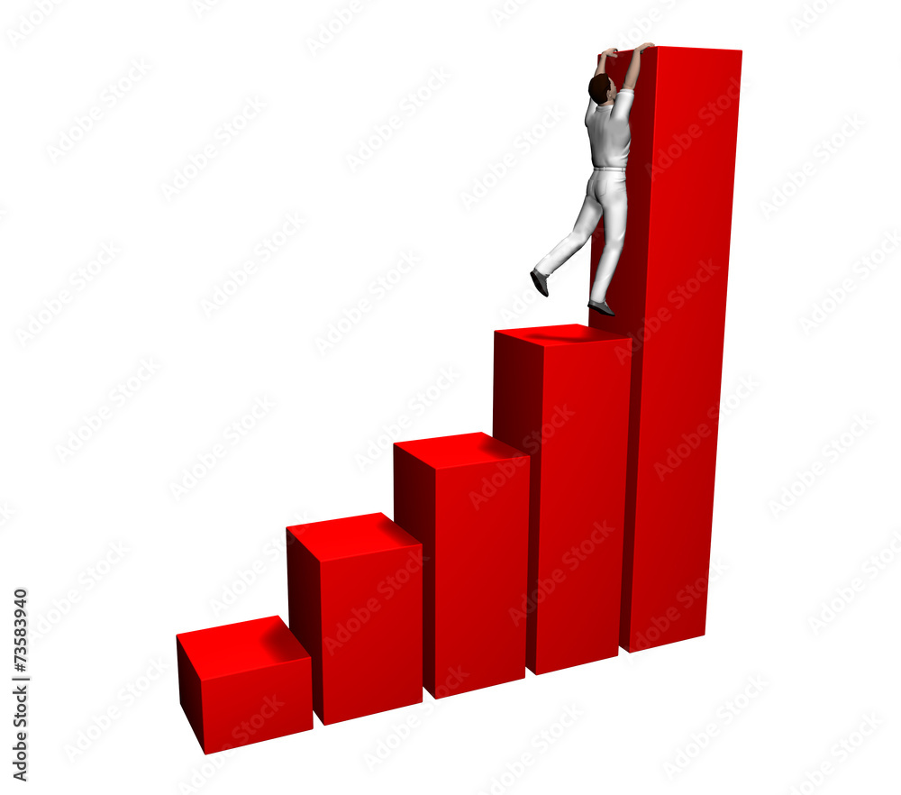 Man climbs the stairs to success Man climbs the stairs to success