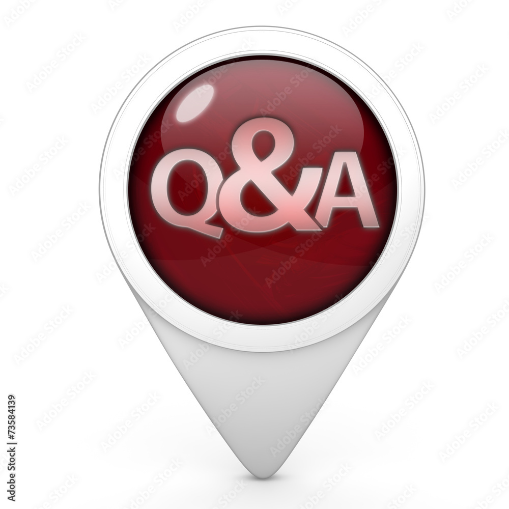 Q&A pointer icon on white background Q&A pointer icon on white background