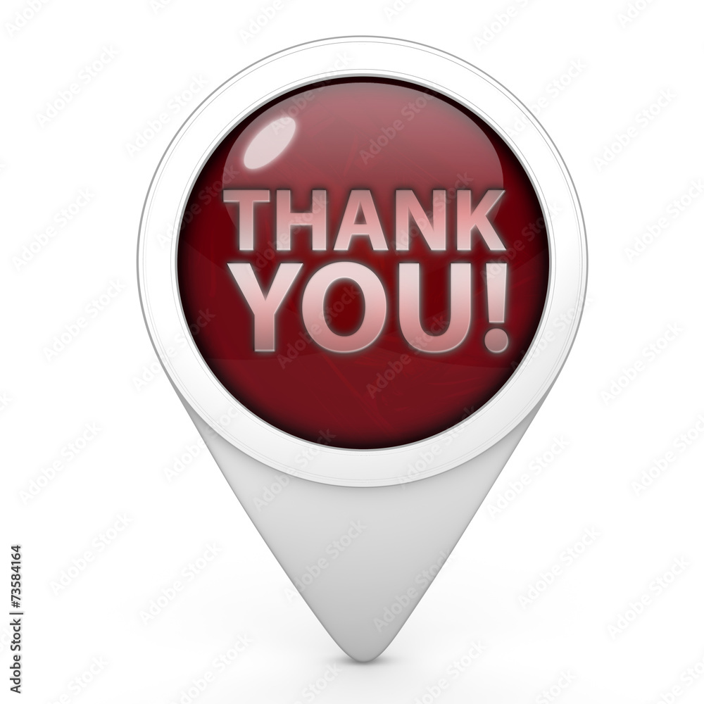 Thank you pointer icon on white background Thank you pointer icon on white background