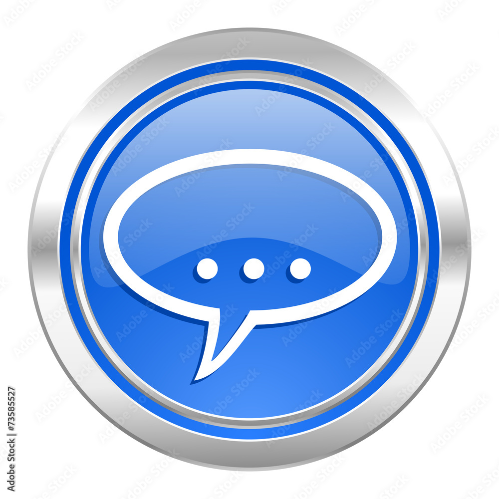 forum icon, blue button, chat symbol, bubble sign forum icon, blue button, chat symbol, bubble sign