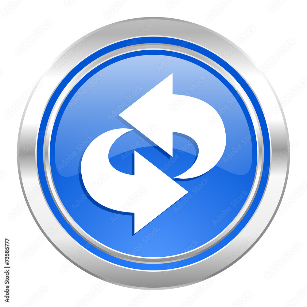 rotation icon, blue button, refresh sign rotation icon, blue button, refresh sign