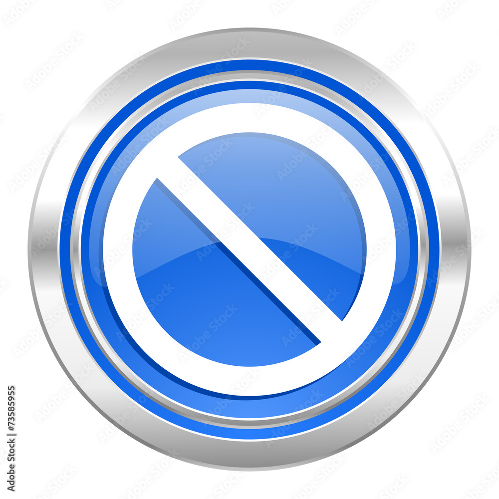 access denied icon, blue button