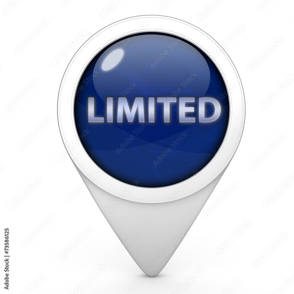Limited pointer icon on white background Limited pointer icon on white background