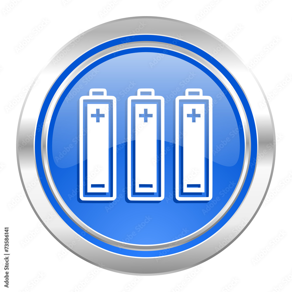 battery icon, blue button, power sign battery icon, blue button, power sign