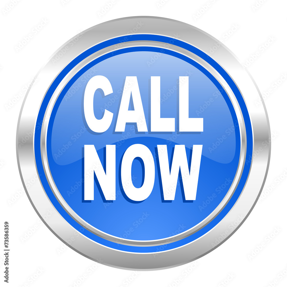 call now icon, blue button