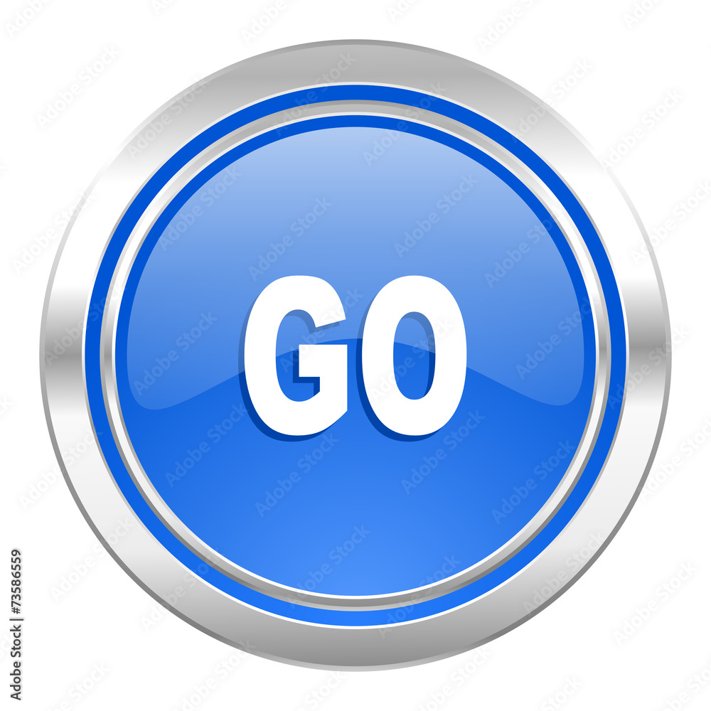 go icon, blue button go icon, blue button
