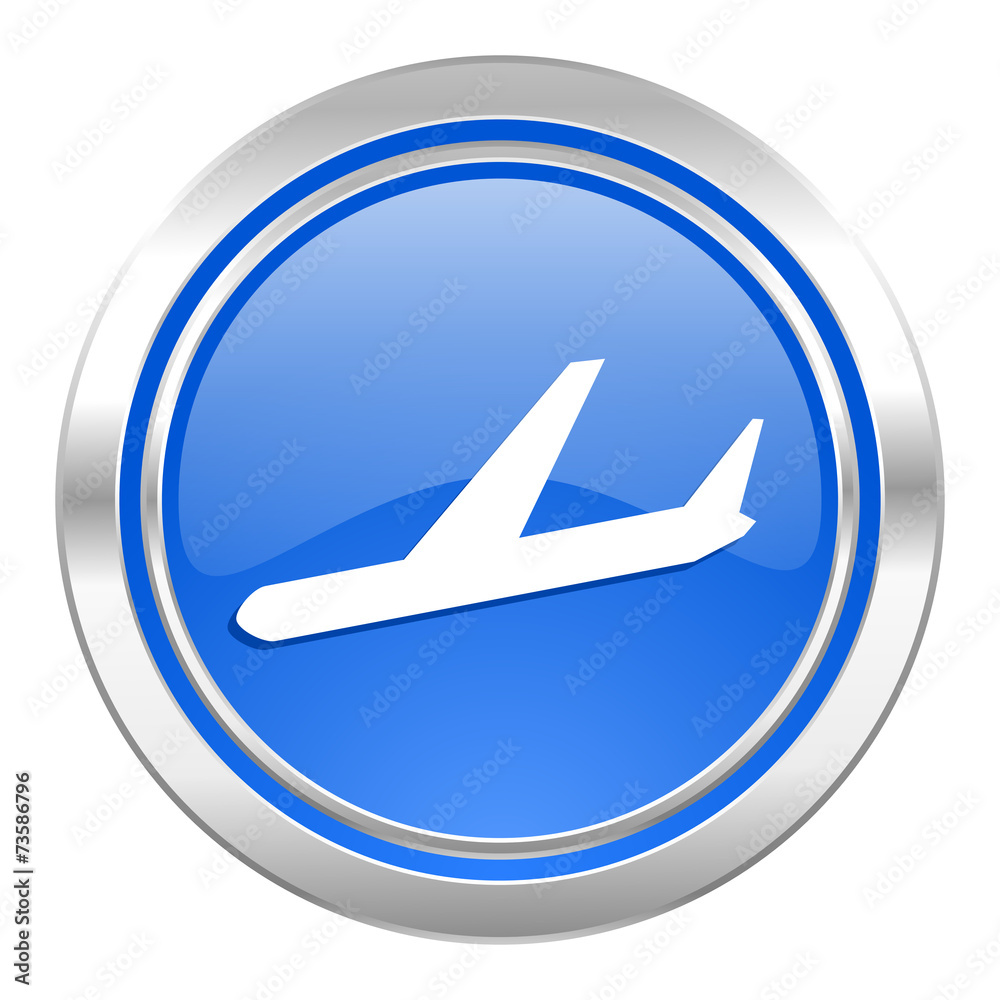 arrivals icon, blue button, plane sign arrivals icon, blue button, plane sign