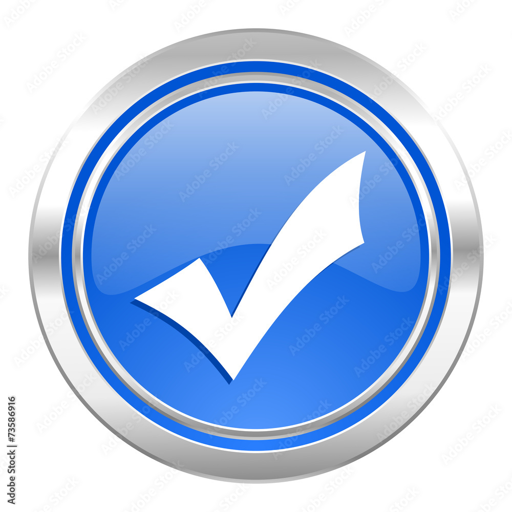 accept icon, blue button, check sign accept icon, blue button, check sign