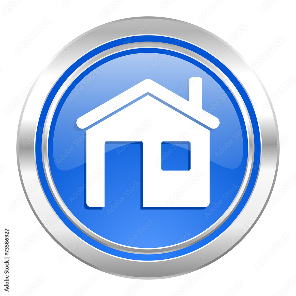 house icon, blue button, home sign house icon, blue button, home sign