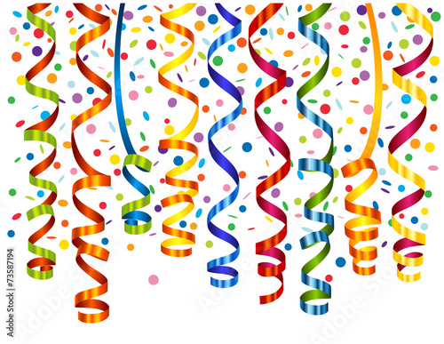 Confetti background with serpentine
