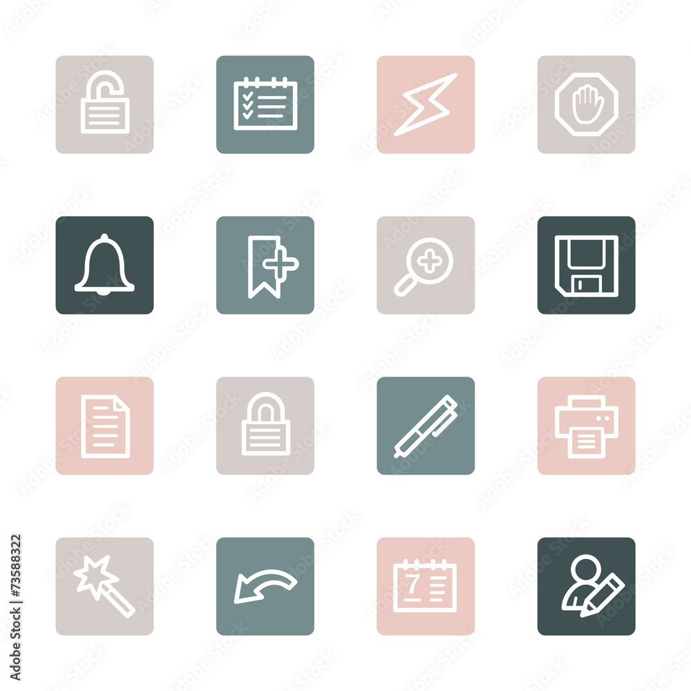 Organizer Web Icons Set Organizer Web Icons Set