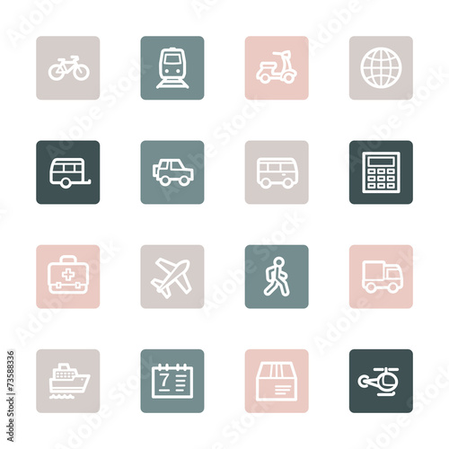 Transport web icons set