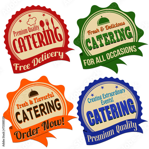 Catering label, sticker or stamps