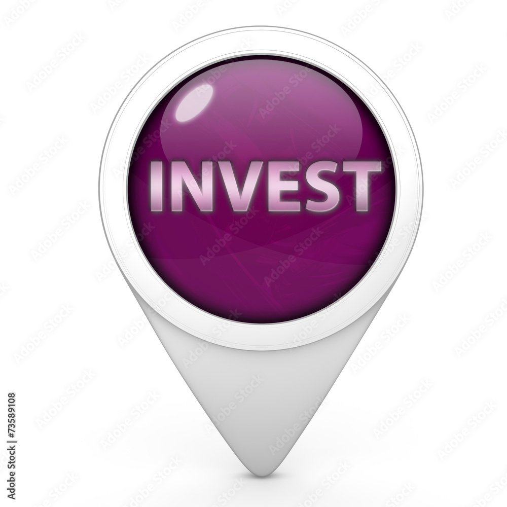 Invest pointer icon on white background Invest pointer icon on white background