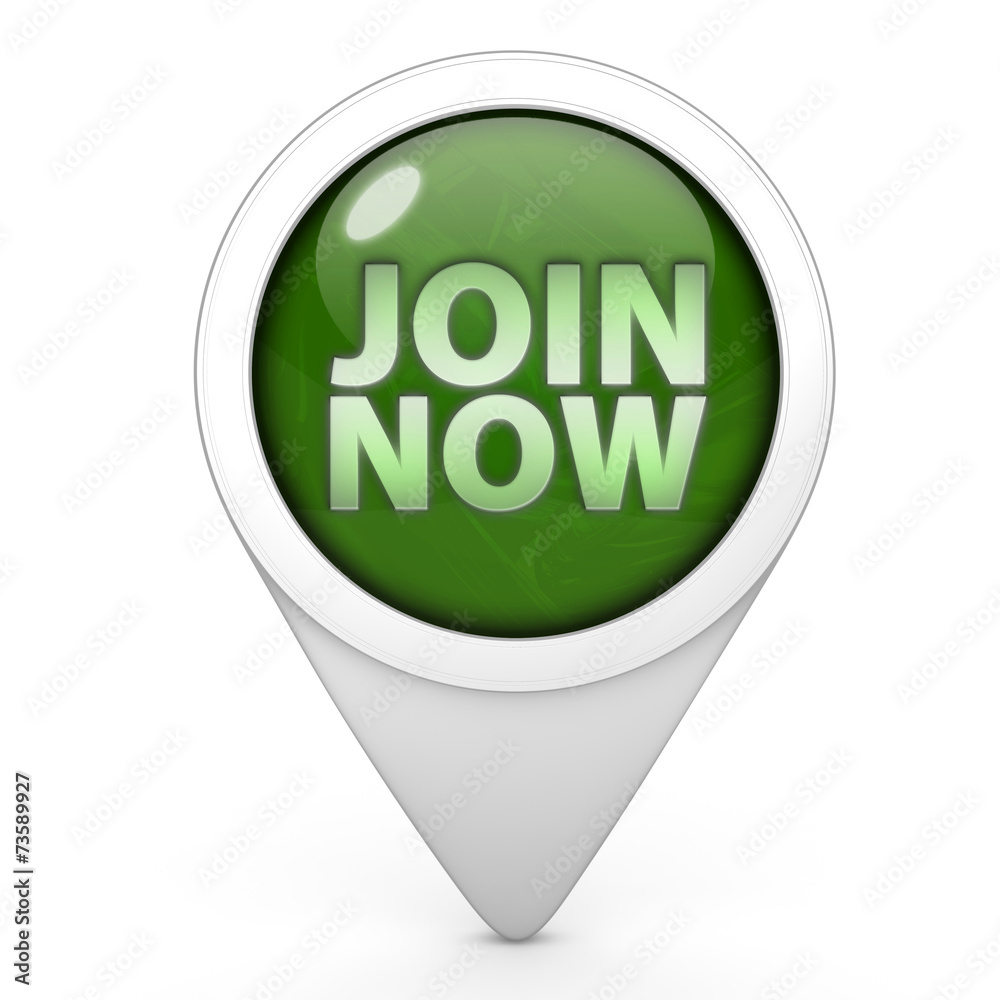 Join now pointer icon on white background Join now pointer icon on white background