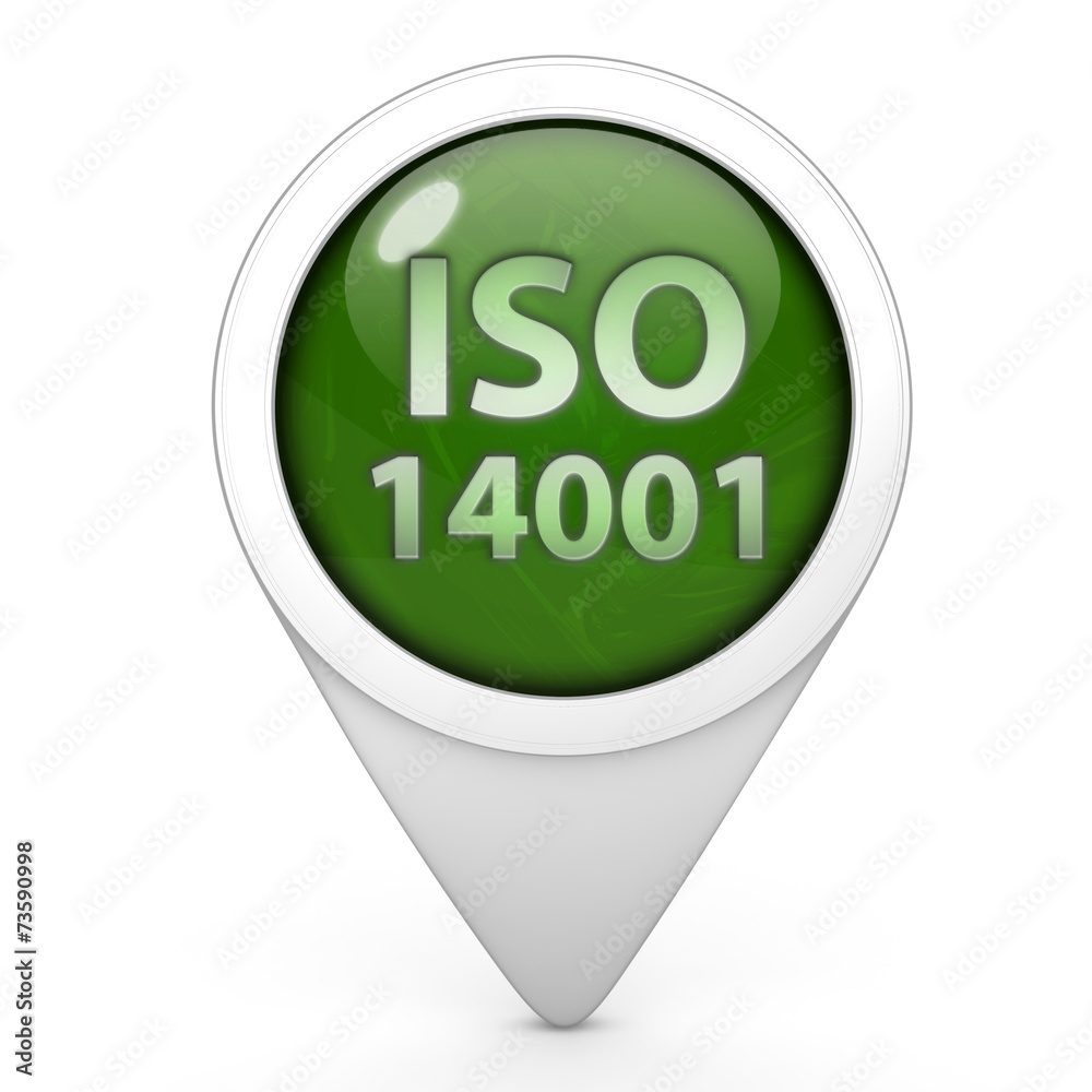 Iso 14001 pointer icon on white background Iso 14001 pointer icon on white background