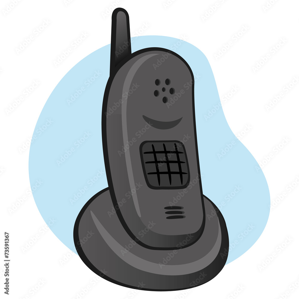 Object cordless phone with support base Object cordless phone with support base