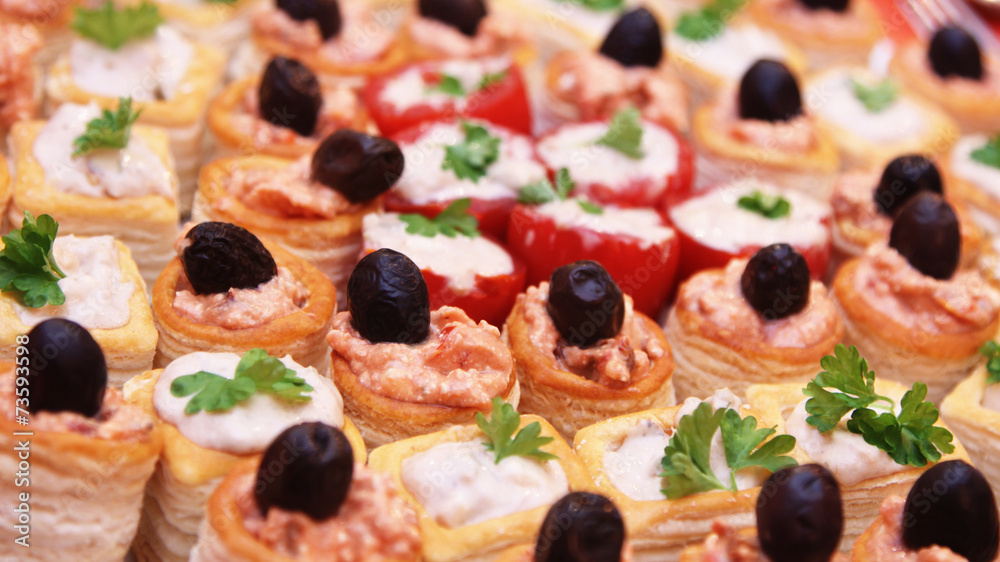 plate of canapees plate of canapees